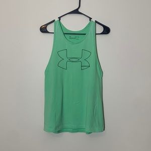 Under Armour Tank Top Women's Size‎ Small Green Sleeveless Athletic Logo Shirt